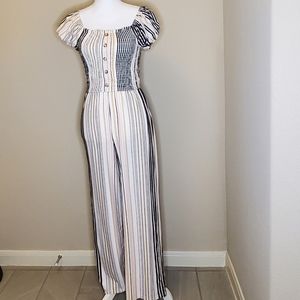 NWOT Derek Heart Striped Jumpsuit Sz Small